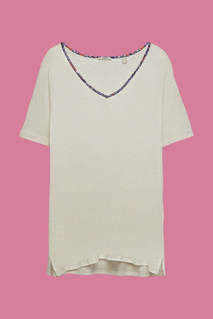 CURVY tričko s květovaným lemem, TENCEL™, ICE, detail image number 2