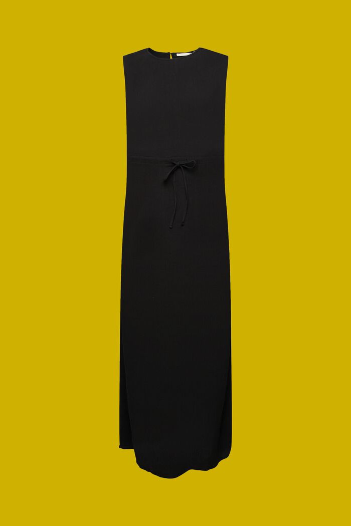 Maxi šaty z pomačkaného materiálu, BLACK, detail image number 7