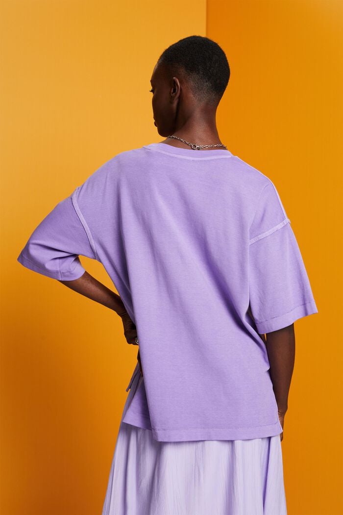 Oversize bavlněné tričko, PURPLE, detail image number 3