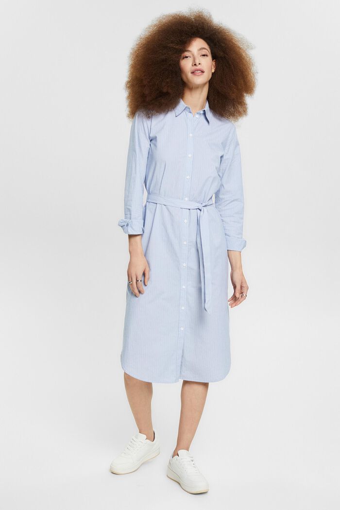 Košilové šaty z bavlny, LIGHT BLUE, detail image number 1