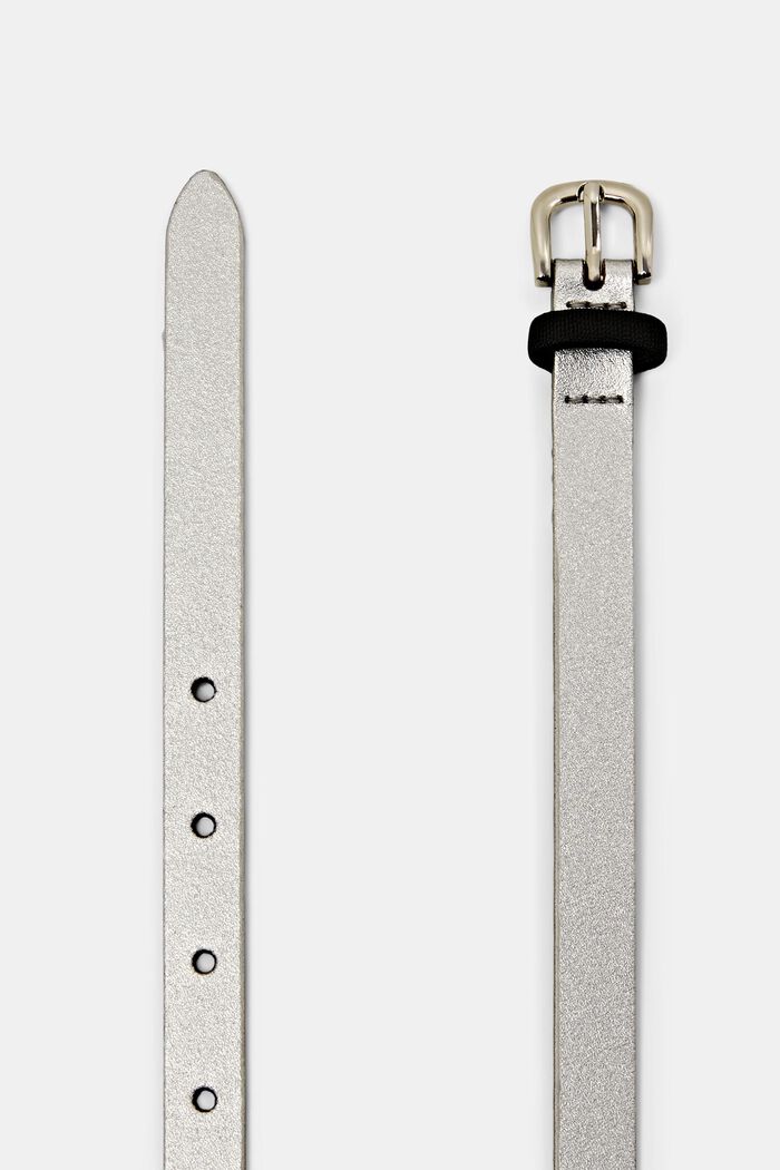 Úzký kožený pásek, SILVER, detail image number 1