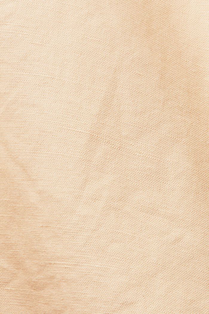 Šortky s vázacím páskem, směs bavlny a lnu, SAND, detail image number 5