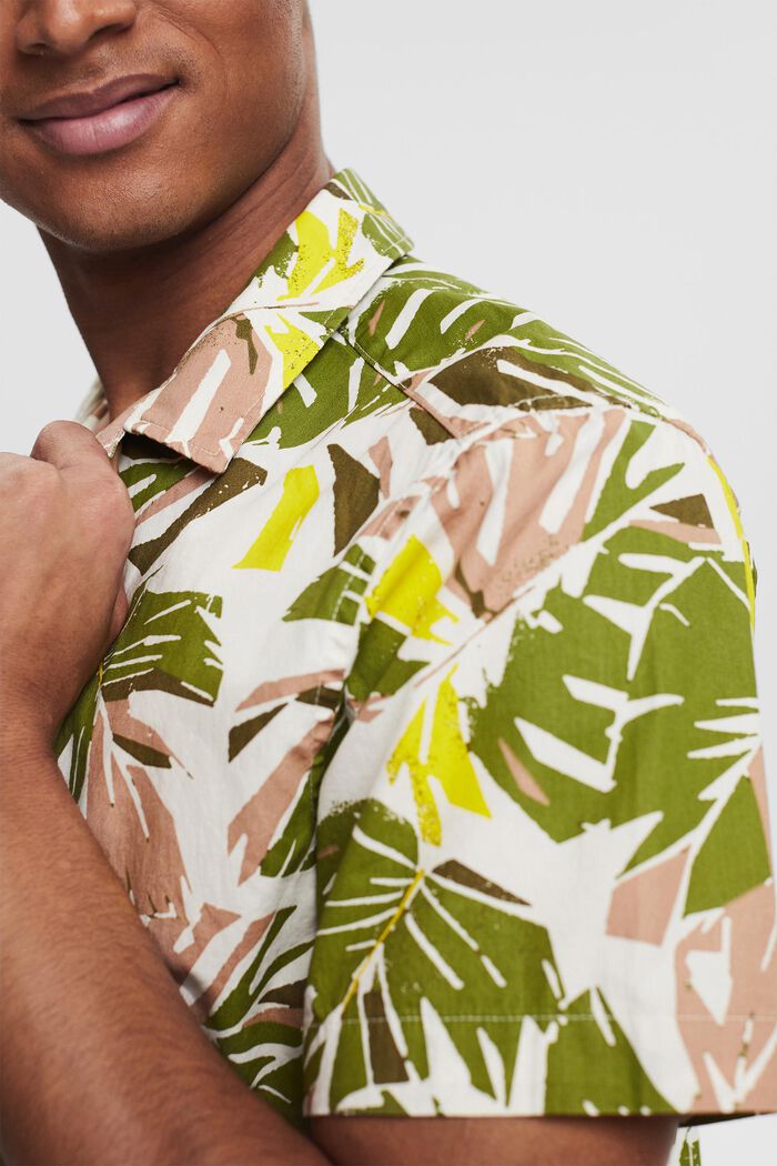 Košile s natištěnými tropickými listy, LIGHT BEIGE, detail image number 2