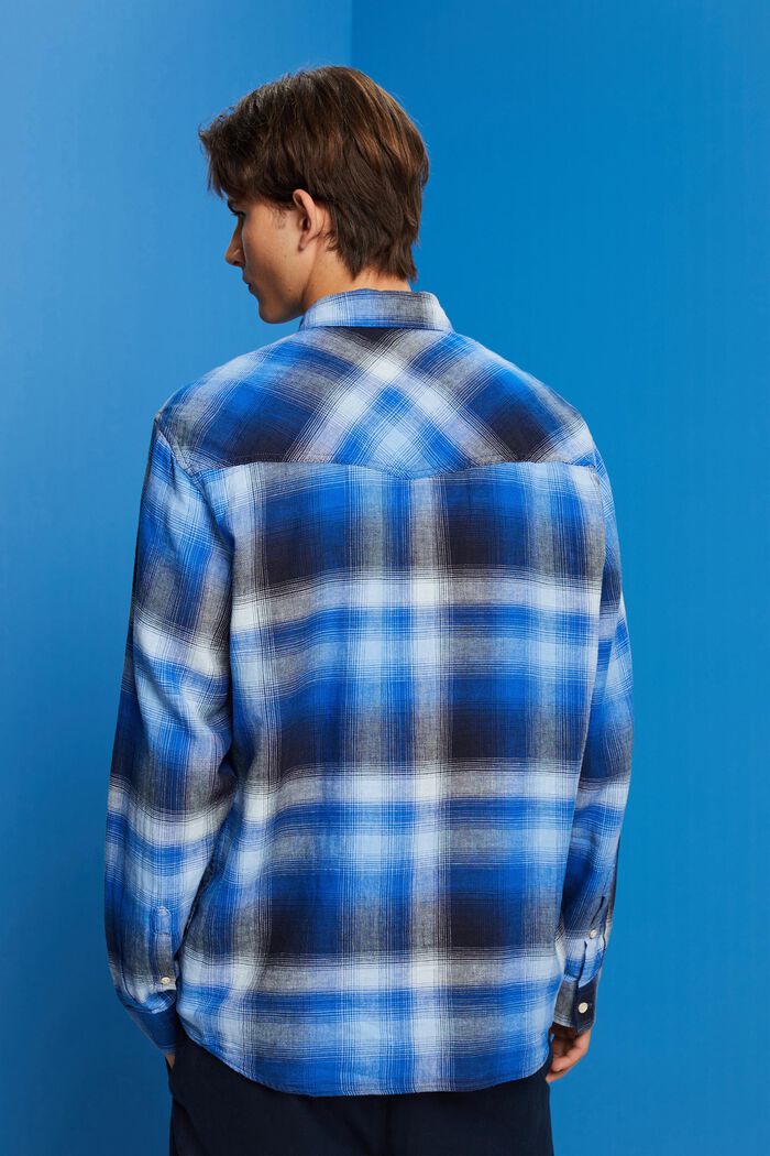 Kostkovaná košile, tartan, směs bavlny a konopí, BLUE, detail image number 3
