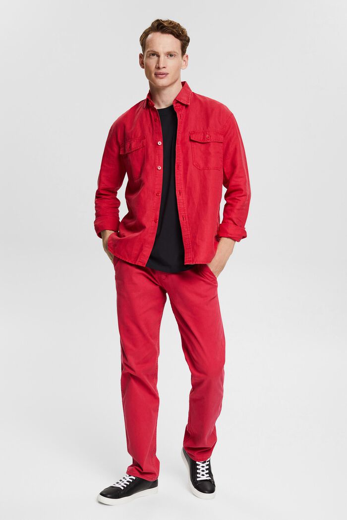 Kalhoty chino z bavlny, RED, detail image number 1