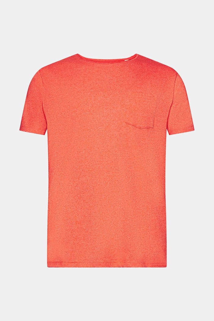 Z recyklovaného materiálu: melírované žerzejové tričko, ORANGE RED, detail image number 6