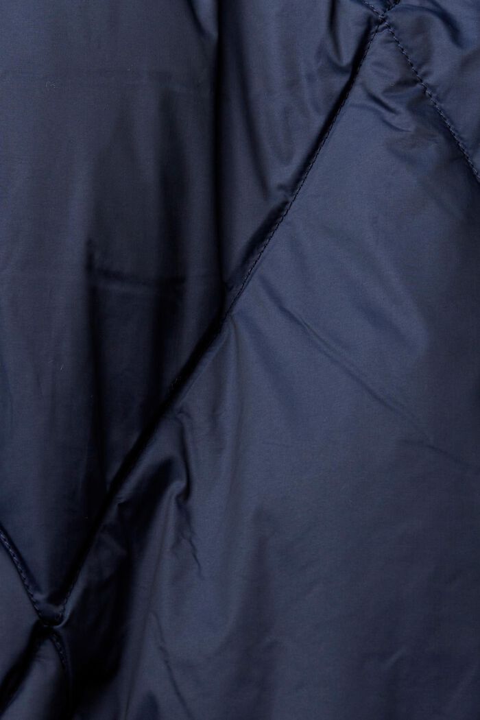 Prošívaný kabát z prachového peří s odepínací kapucí, NAVY, detail image number 5