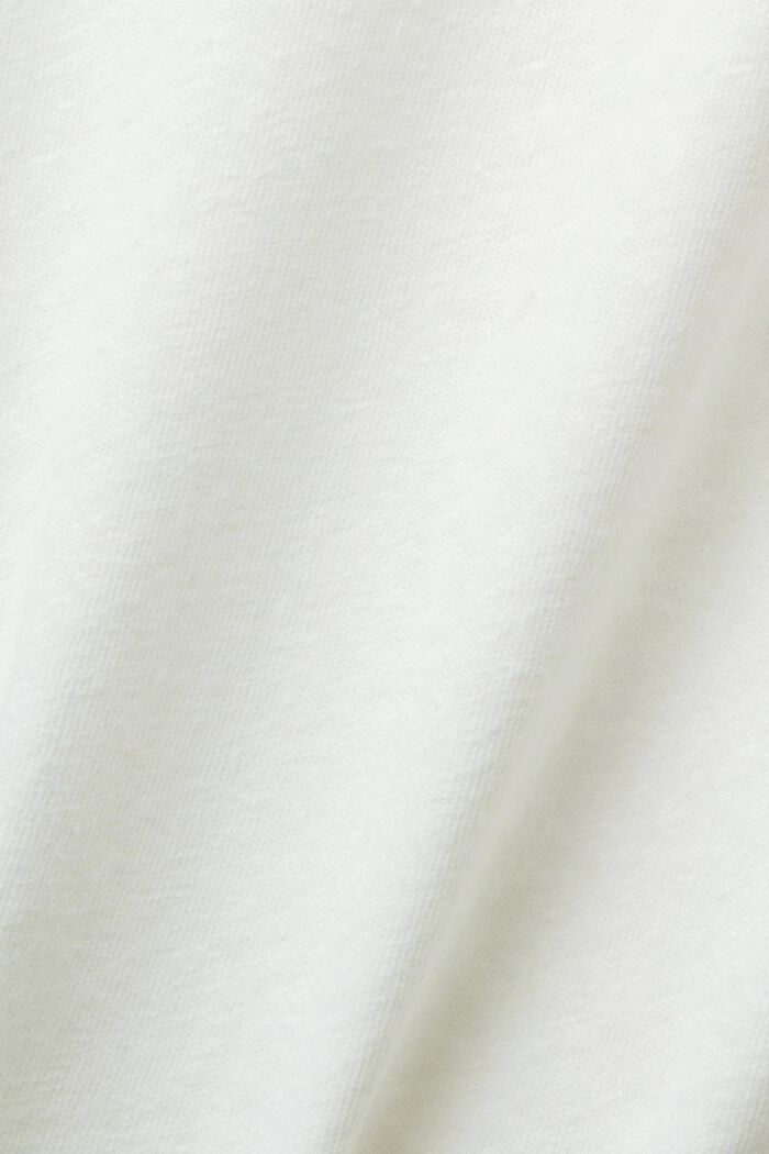Tričko ze směsi bavlny a lnu, OFF WHITE, detail image number 5