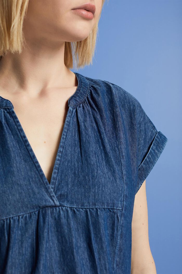 Lehké denimové šaty, 100% bavlna, BLUE MEDIUM WASHED, detail image number 2