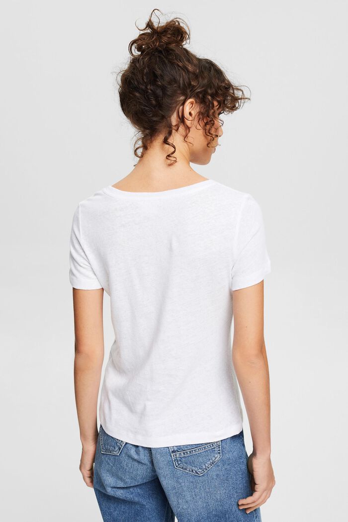 Se lnem: jednobarevné tričko, WHITE, detail image number 3