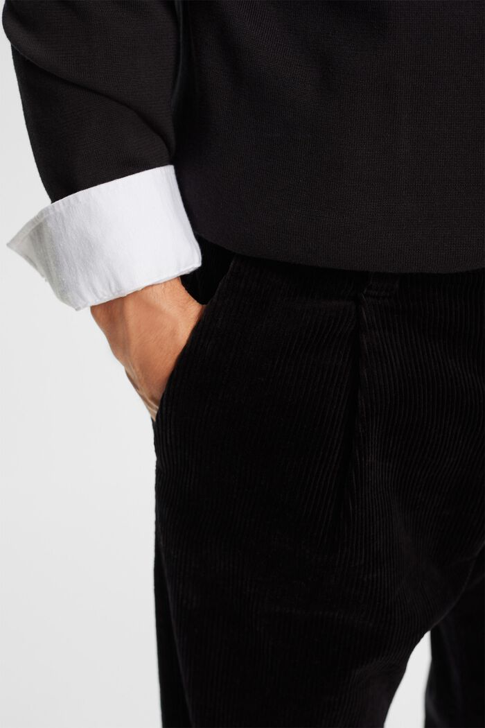 Manšestrové kalhoty se širokými nohavicemi, BLACK, detail image number 2