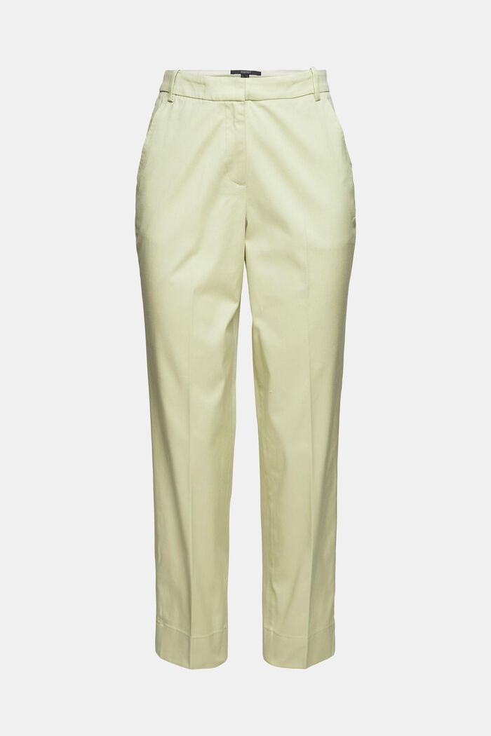 Kalhoty chino se skladem v pase, PASTEL GREEN, detail image number 5