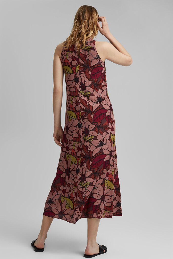 Květinové maxi šaty s materiálem LENZING™ ECOVERO™, TERRACOTTA, detail image number 2