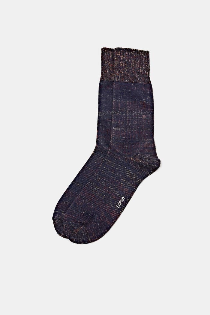 Ponožky z melírované pleteniny, SPACE BLUE, detail image number 0
