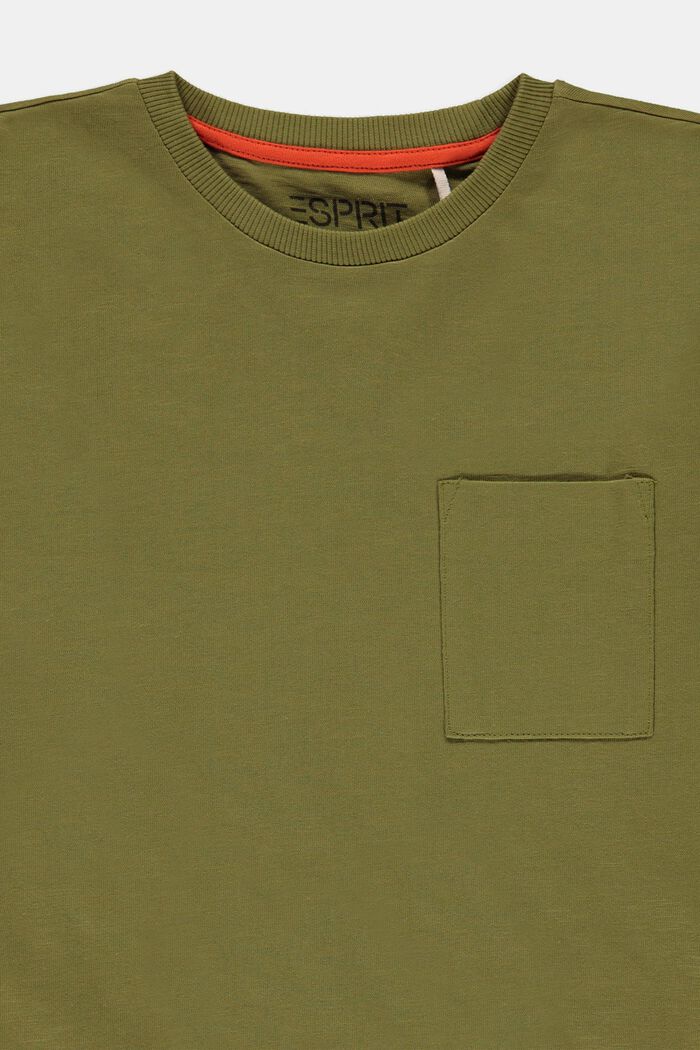 Tričko s dl. rukávem a náprsní kapsou, 100% bavlna, LEAF GREEN, detail image number 1