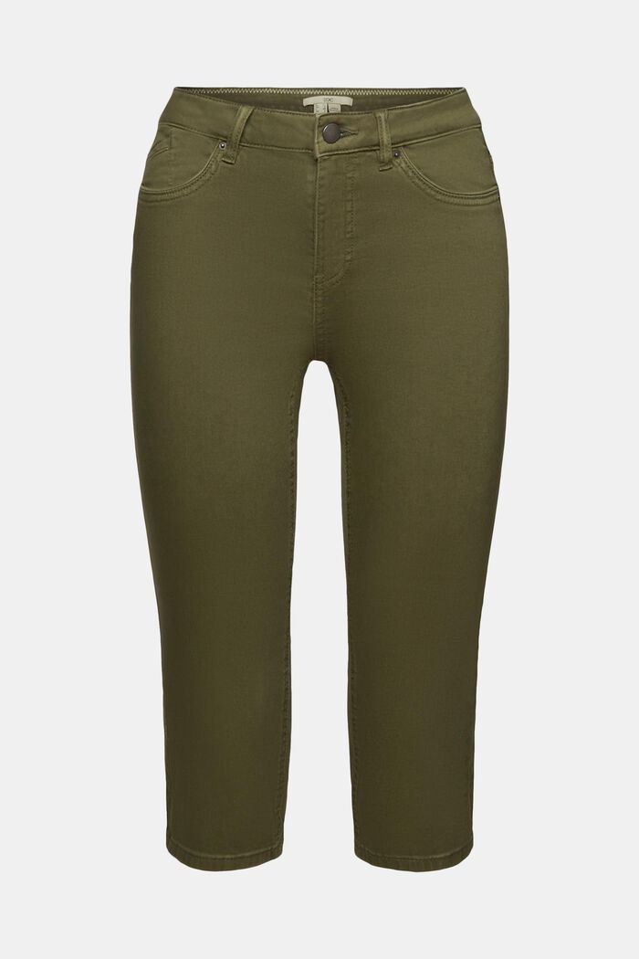 Capri kalhoty z bio bavlny, KHAKI GREEN, detail image number 6