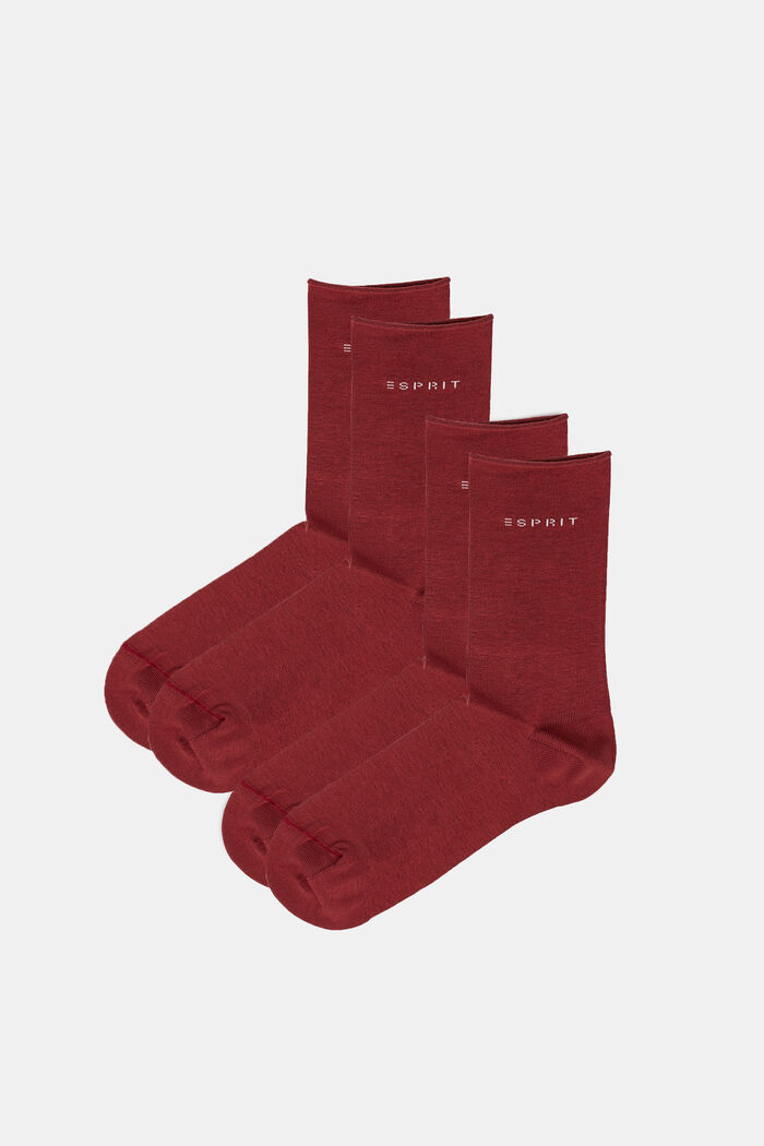 Ponožky z hrubé pleteniny, 2 páry, GARNET, detail image number 0
