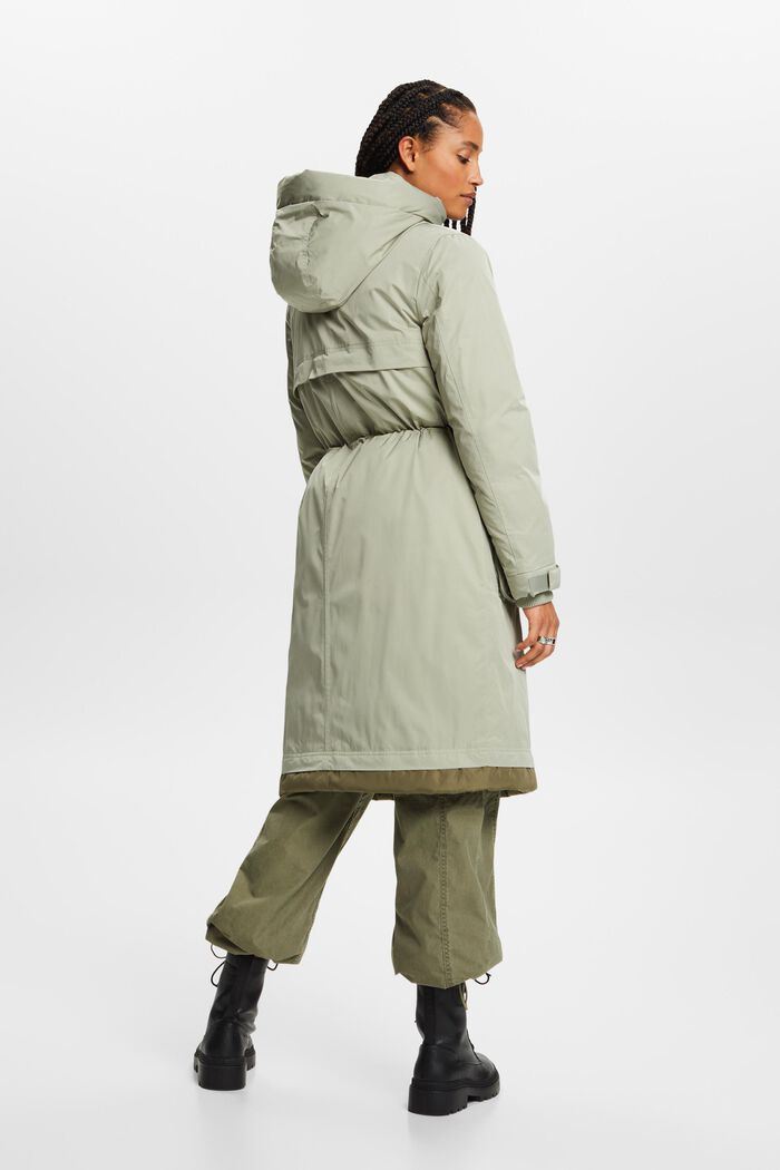 Zateplený kabát ve stylu parky, DUSTY GREEN, detail image number 3