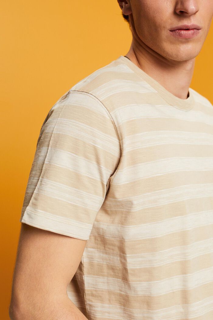 Proužkované tričko, 100% bavlna, SAND, detail image number 2