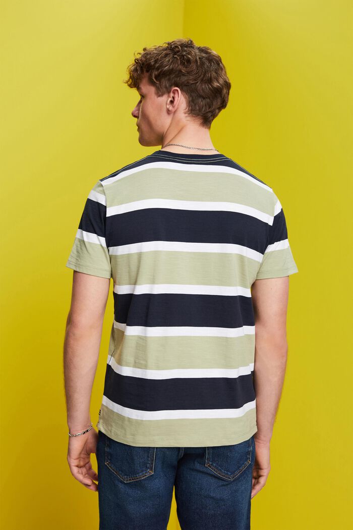 Pruhované žerzejové tričko, 100 % bavlna, LIGHT GREEN, detail image number 3