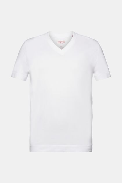 Žerzejové tričko se špičatým výstřihem, 100% bavlna