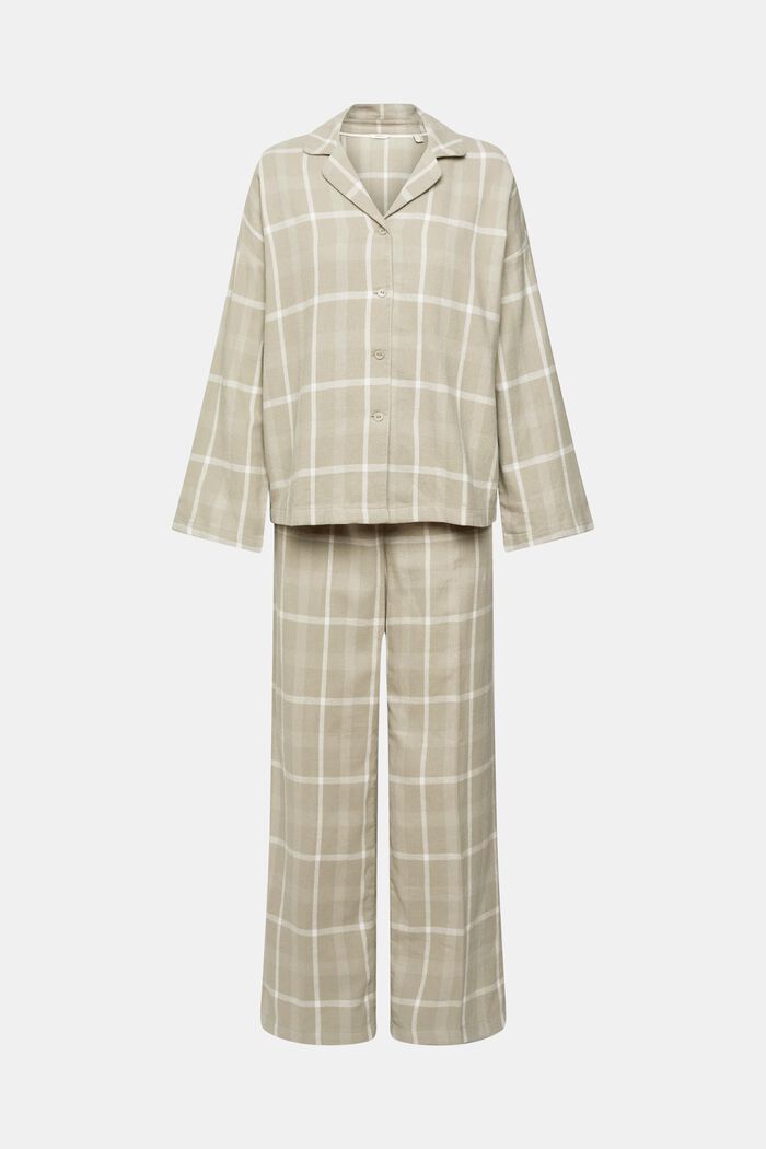 Károvaná pyžamová souprava z flanelu, LIGHT KHAKI, detail image number 5