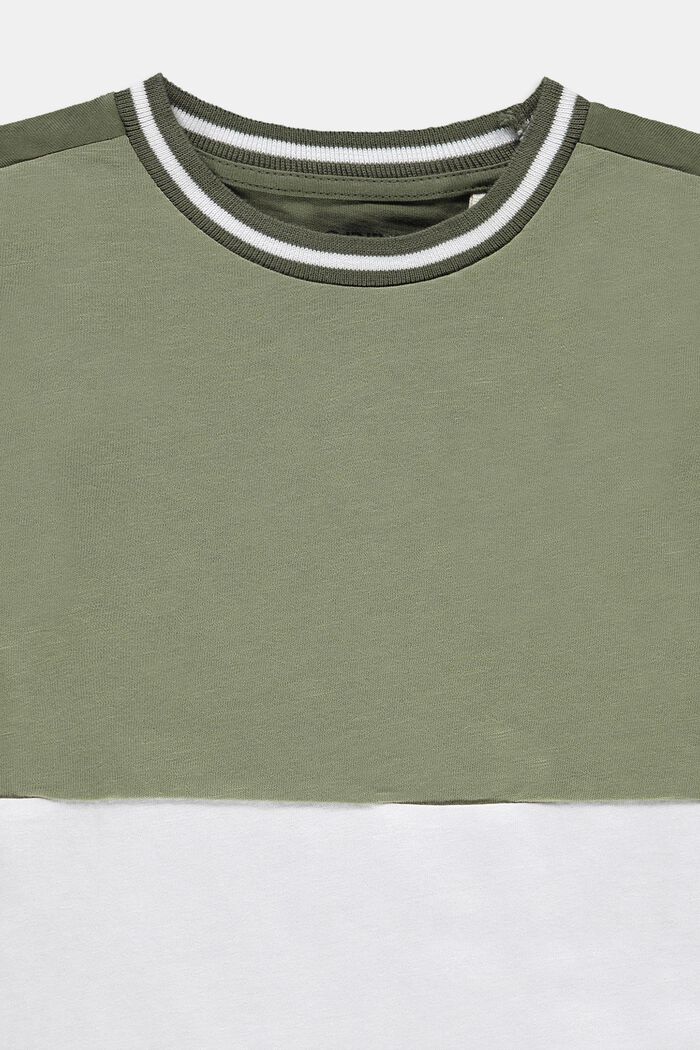 Tričko s barevnými bloky, 100% bavlna, DARK KHAKI, detail image number 2
