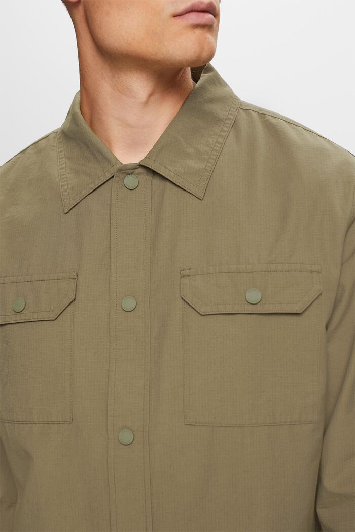 Košile ve stylu utility, směs s bavlnou, KHAKI GREEN, detail image number 3
