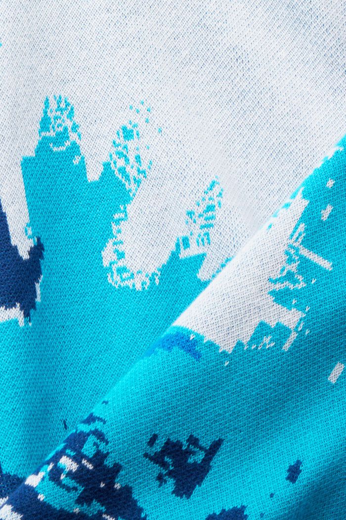 Pulovr s polodlouhým zipem a vlnkovitým vzorem, BLUE, detail image number 5