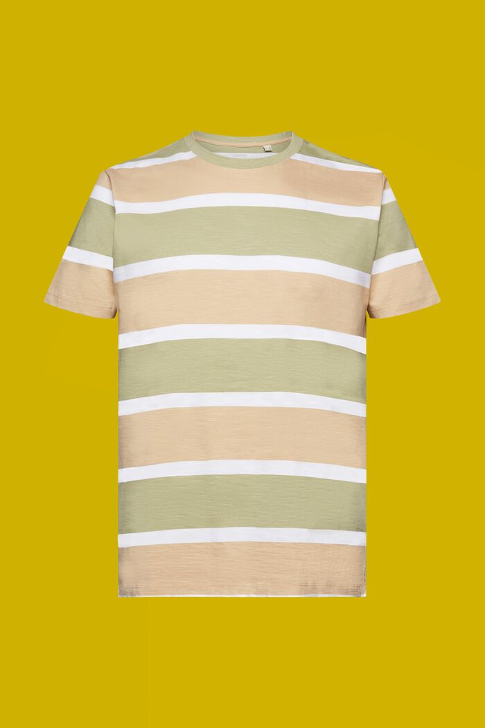 Pruhované žerzejové tričko, 100 % bavlna, SAND, detail image number 6
