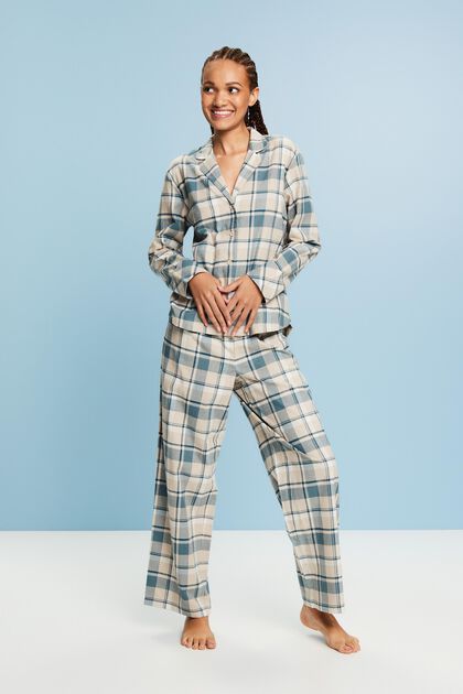 Pyžamová souprava z károvaného flanelu