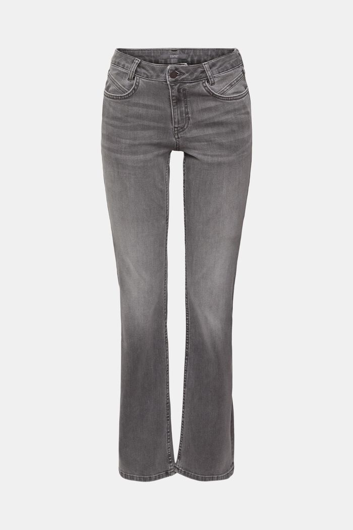 Bootcut strečové džíny se středně vysokým pasem, GREY MEDIUM WASHED, overview