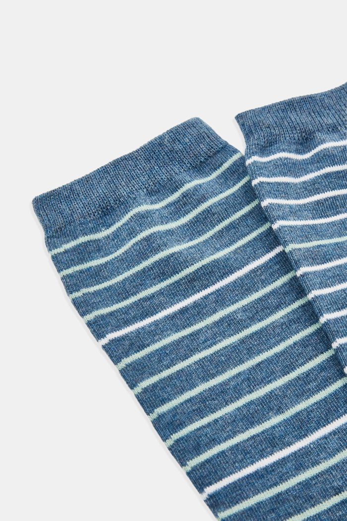 2 páry pruhovaných ponožek, bio bavlna, LIGHT DENIM, detail image number 1