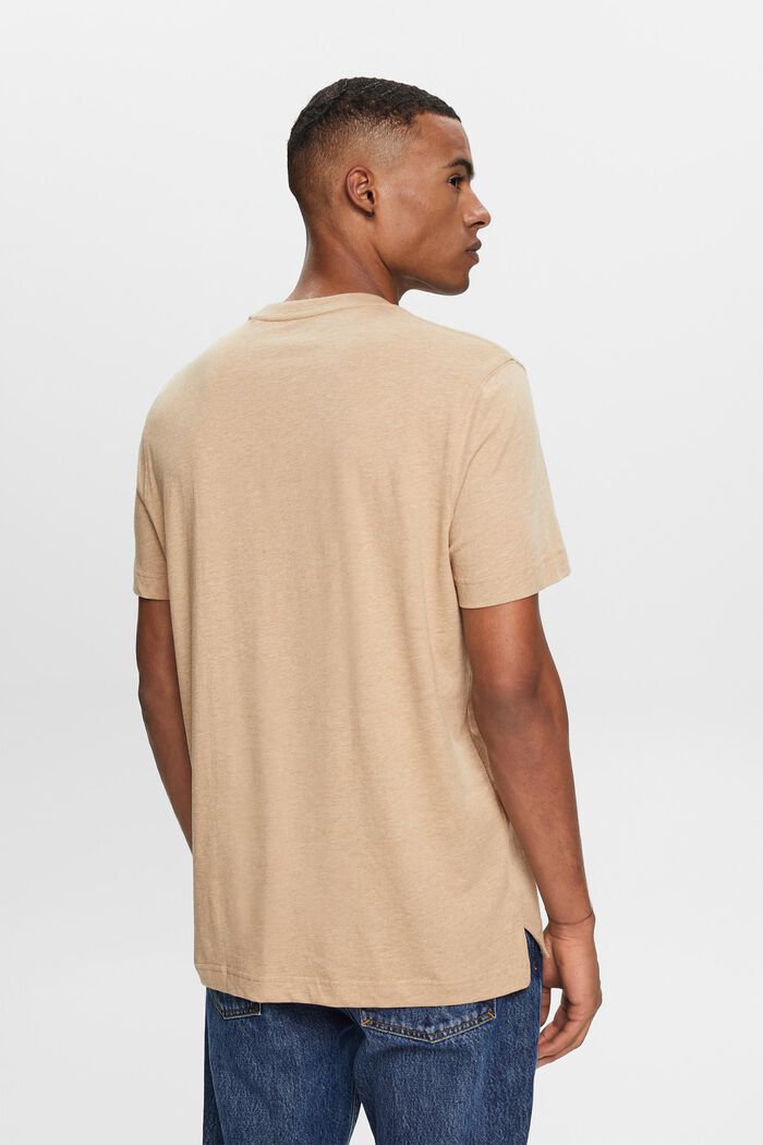 Tričko s kulatým výstřihem ke krku, 100% bavlna, SAND, detail image number 3