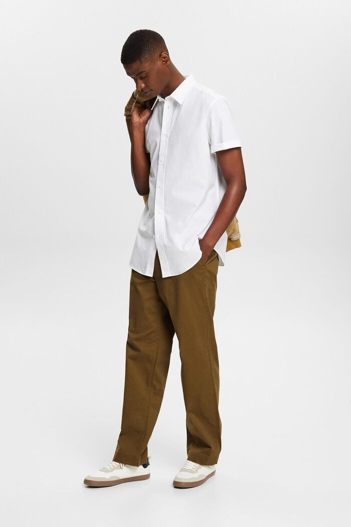 Košile s krátkým rukávem, z bavlněného popelínu, WHITE, detail image number 1
