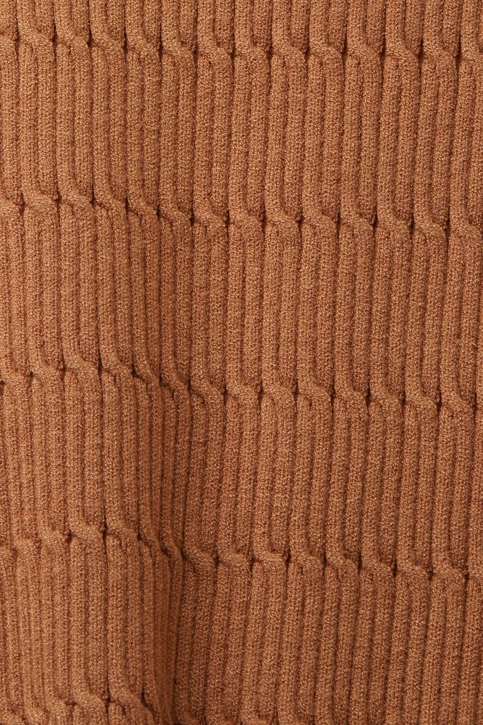 Přiléhavý pulovr z copánkové pleteniny, CARAMEL, detail image number 5