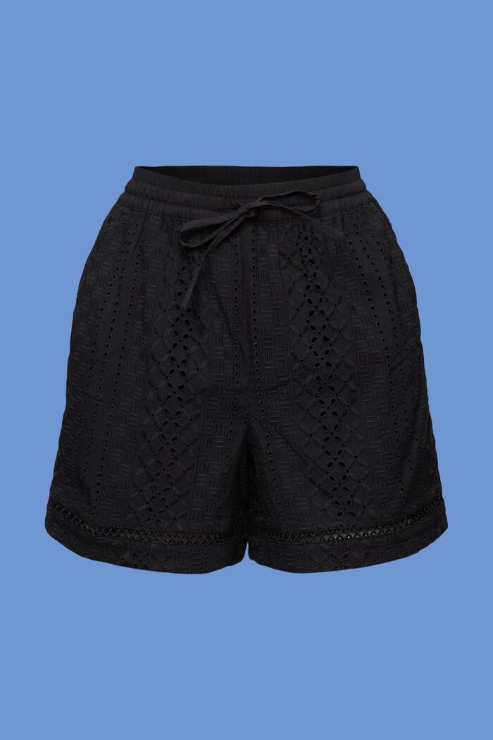 Vyšívané šortky, LENZING™ ECOVERO™, BLACK, detail image number 6