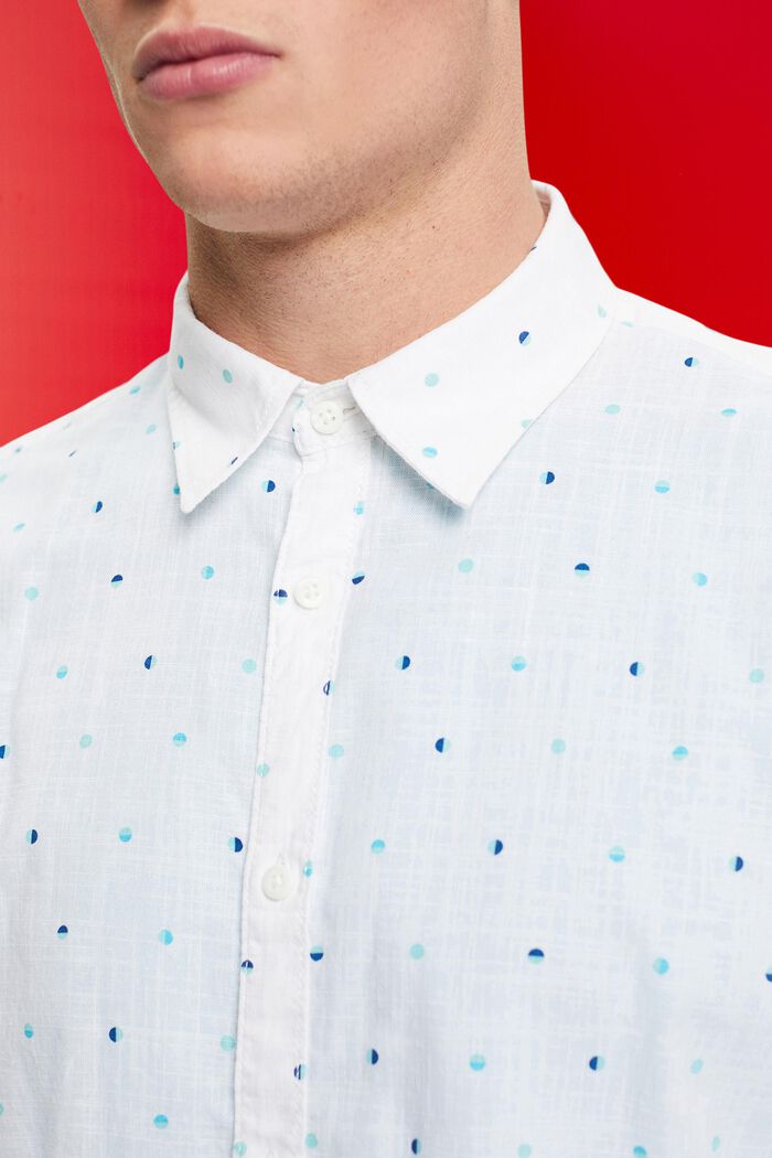 Košile z bavlny slub, se vzorem měsíčních puntíků, WHITE, detail image number 2