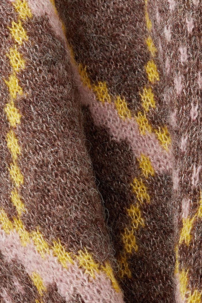 Kostkovaný svetr ze směsi s vlnou, TOFFEE, detail image number 5