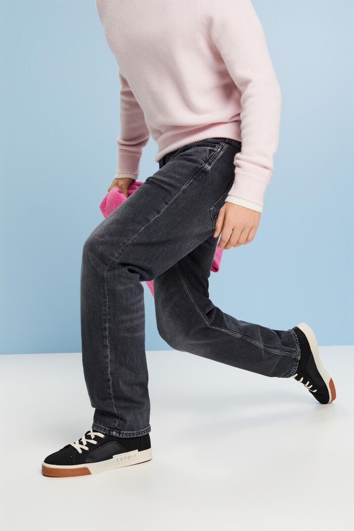 Retro pohodlné džíny se středně vysokým pasem, BLACK MEDIUM WASHED, detail image number 0
