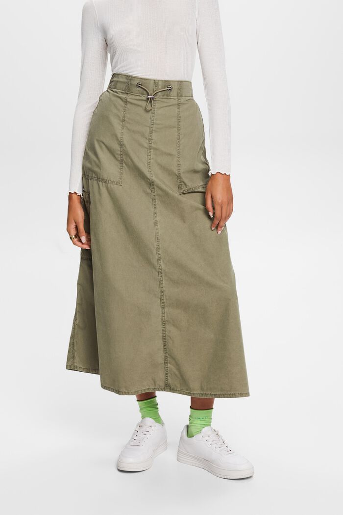Natahovací cargo sukně, 100% bavlna, KHAKI GREEN, detail image number 0