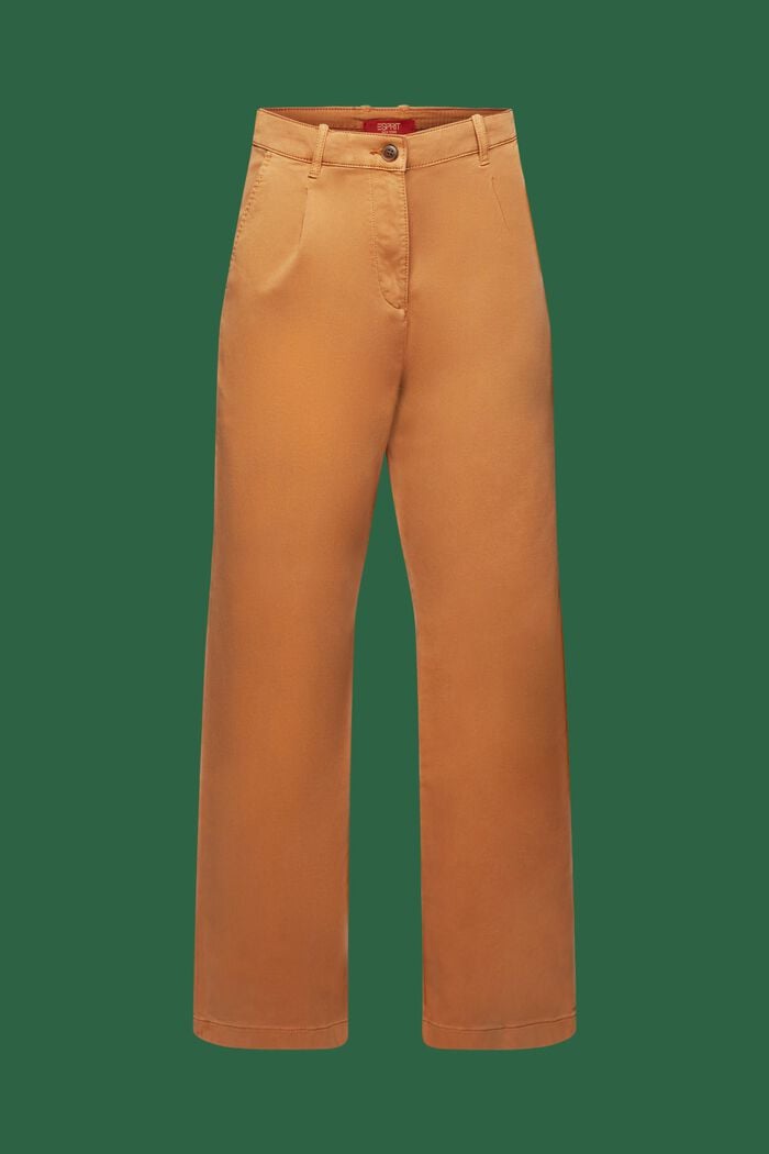 Kalhoty chino širokého střihu s vysokým pasem, CARAMEL, detail image number 6