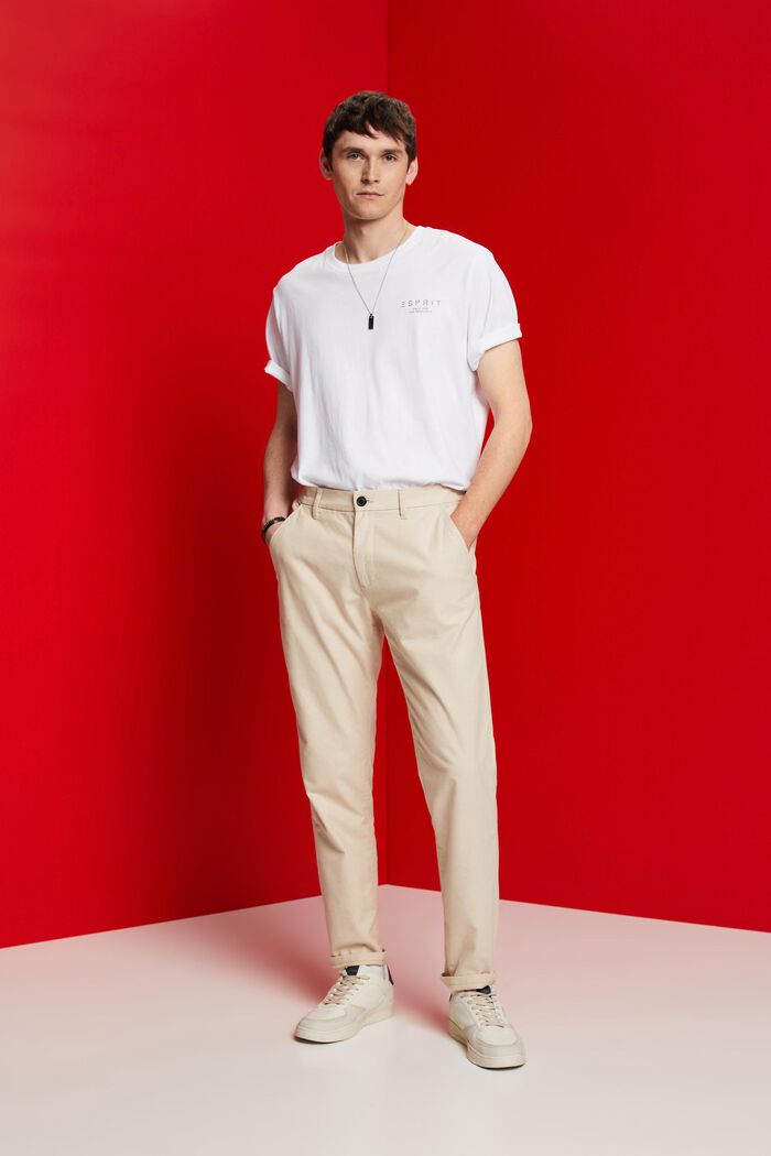 Chino kalhoty, počesaná tkanina, BEIGE, detail image number 5