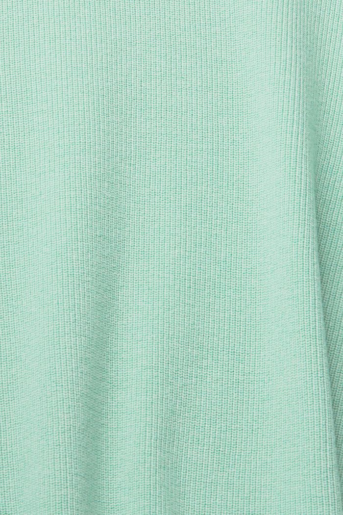 Pulovr s kulatým výstřihem, 100 % bavlna, PASTEL GREEN, detail image number 1