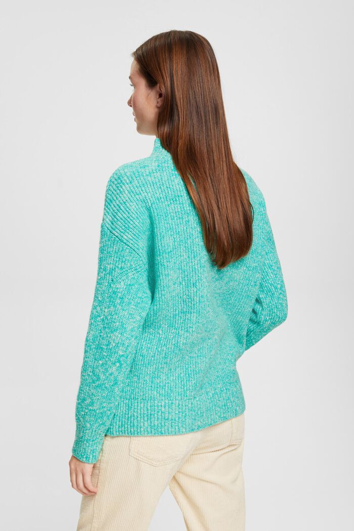 Pletené pulovr z příze Mouliné, LIGHT GREEN, detail image number 3