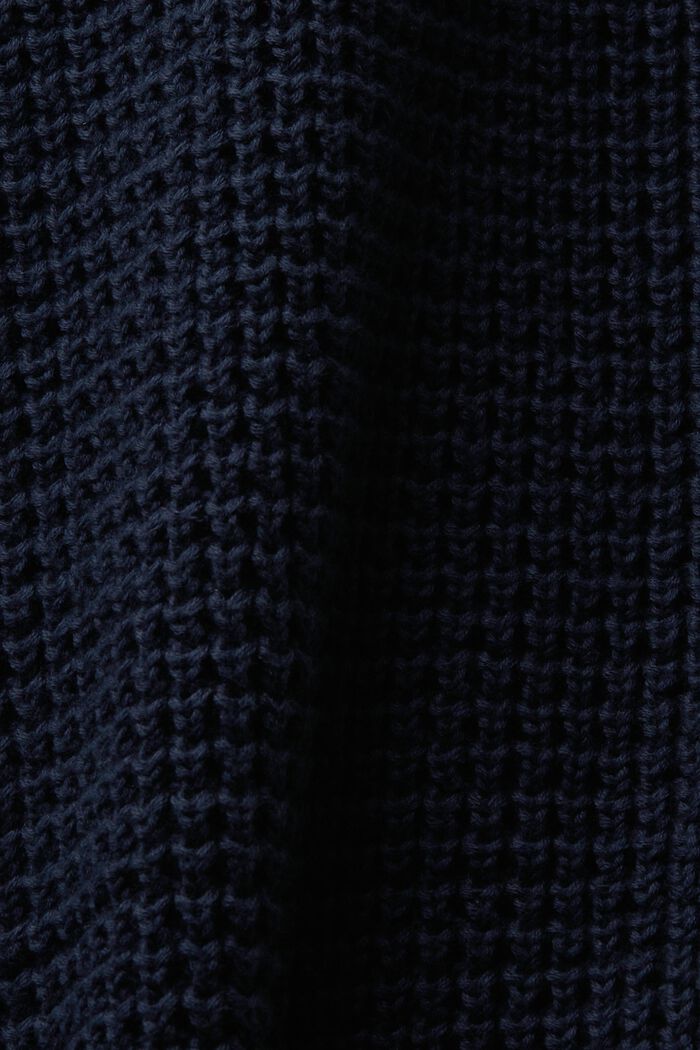 Pulovr s polodlouhým zipem, z copánkové pleteniny, NAVY, detail image number 5
