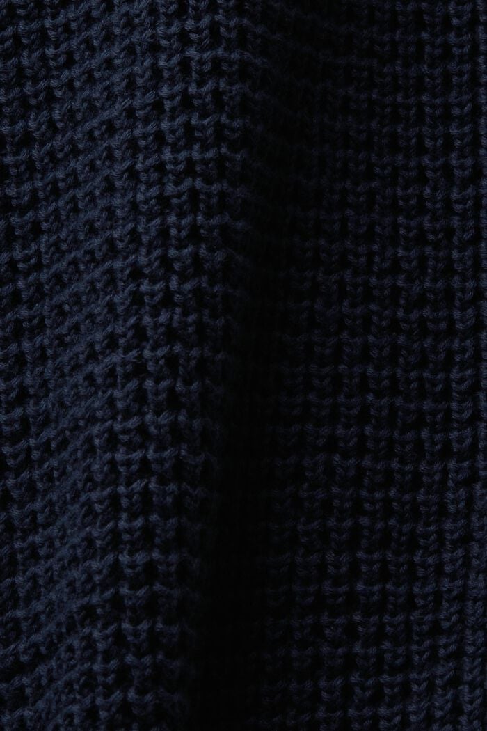 Pulovr s polodlouhým zipem, z copánkové pleteniny, NAVY, detail image number 5