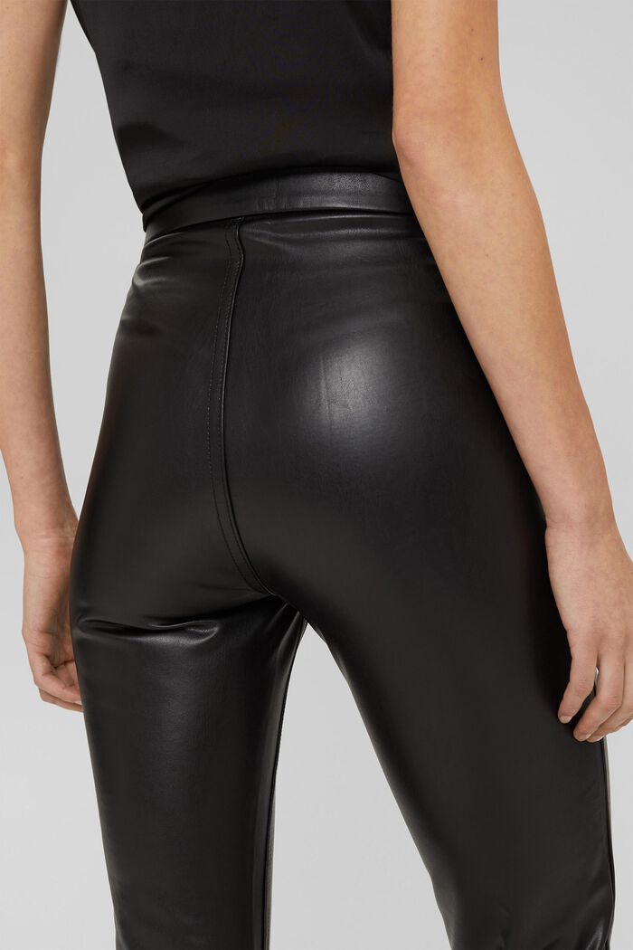 Kalhoty z imitace kůže, s rozšířenými nohavicemi, BLACK, detail image number 2