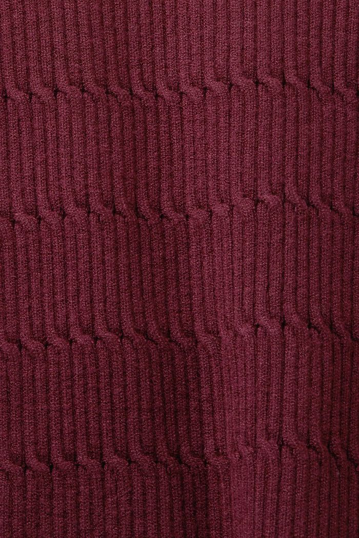 Přiléhavý pulovr z copánkové pleteniny, AUBERGINE, detail image number 5