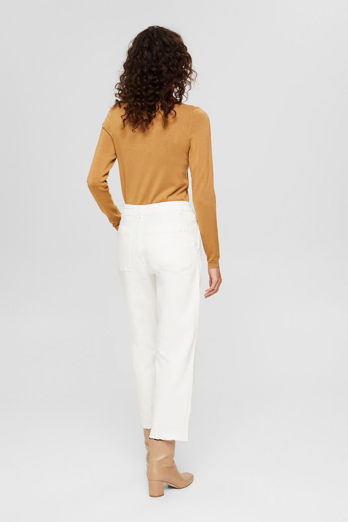 Široké 7/8 kalhoty s nezačištěnými lemy, OFF WHITE, detail image number 3
